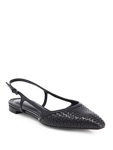 Bottega Veneta Woven Leather Slingback Flats