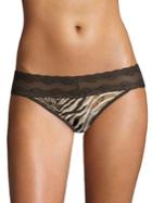 Natori Zebra-print Lace Bikini Bottom
