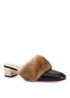Gucci Mink Fur Leather Slides