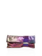 Jimmy Choo Chandra Iridescent Shimmer Suede Clutch