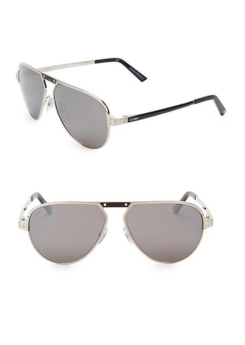 Cartier 60mm Metal Aviator Sunglasses