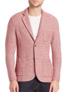 Eleventy Knitted Linen Blend Sweater Jacket
