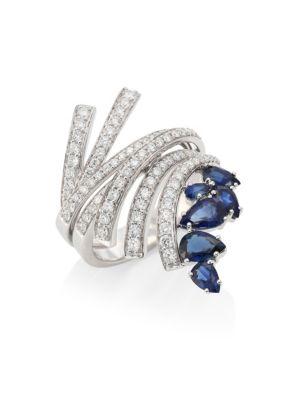 Hueb Mirage Diamond & Blue Sapphire Ring
