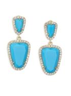 Abs By Allen Schwartz Jewelry Going Coastal Turquoise & 12k Goldplated Double Drop Earrings