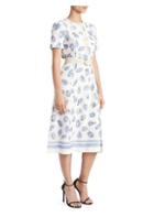 Altuzarra Printed Short Sleeve Belted A-line Dress