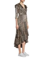 Ganni Calla Leopard Silk Dress