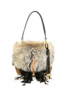Prada Pattina Fox Fur & Leather Shoulder Bag