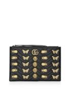Gucci Gg Marmont 2.0 Studded Matelasse Chevron Leather Pouch