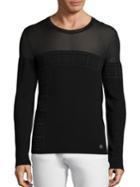Versace Collection Sheer Top Greek Key Sweater