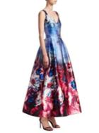David Meister Printed Sleeveless Gown