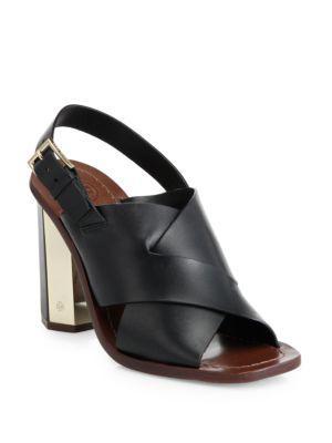 Tory Burch Bleecker Metallic Block-heeled Sandals