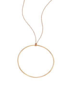 Ginette Ny Circle 18k Rose Gold Pendant Necklace