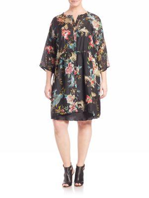 Johnny Was, Plus Size Betty Silk Floral Dress