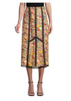Etro Micro Floral Lace Midi Skirt