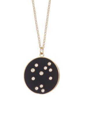 Bare Constellation Sagittarius Diamond Enamel Pendant Gold Necklace