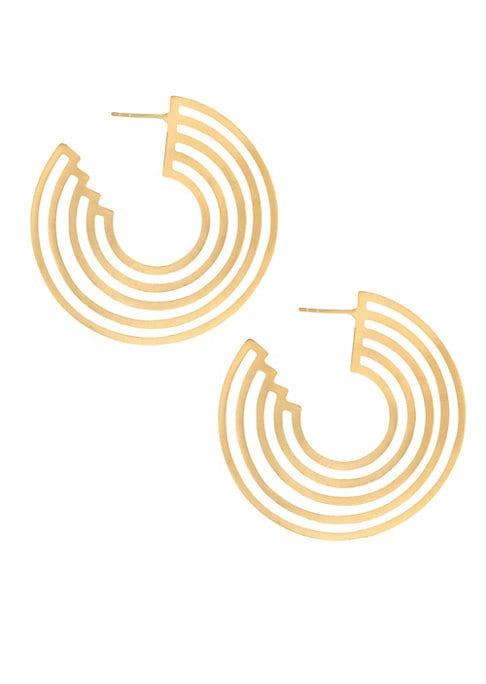 Dean Davidson 22k Goldplated Solar Hoop Earrings