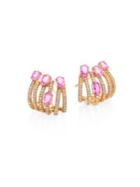 Hueb Rainbow Diamond, Pink Sapphire & 18k Rose Gold Ear Cuffs