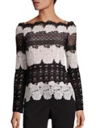 Yigal Azrouel Off-the-shoulder Two-tone Lace Blouse