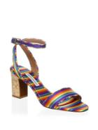 Tabitha Simmons Leticia Rainbow Stripe Sandals
