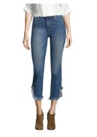 Paige Hoxton High Rise Fray Hem Straight Jeans