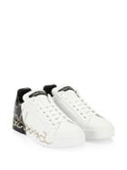 Dolce & Gabbana Monochrome Logo Leather Sneakers