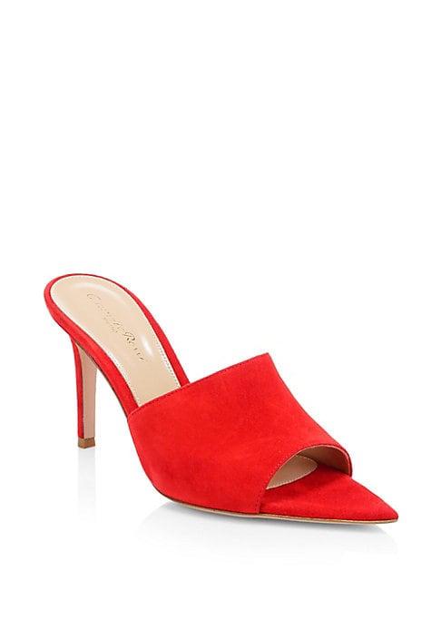 Gianvito Rossi Suede Point Toe Mules