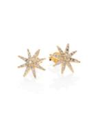 Elizabeth And James Compass Rose Pave White Topaz Stud Earrings