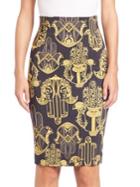 Versace Collection Printed Pencil Skirt