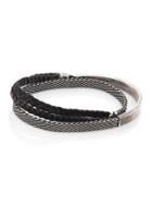Title Of Work Sterling Silver & Leather Wrap Bracelet