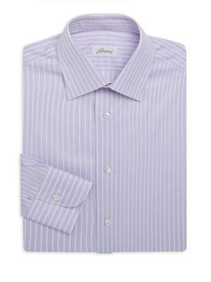 Brioni Regular-fit Stripe Cotton Dress Shirt