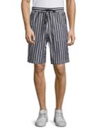Ami Black & White Striped Bermuda Shorts
