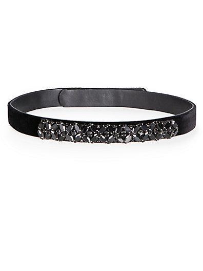 Stella Mccartney Rhinestone-embellished Velvet Belt