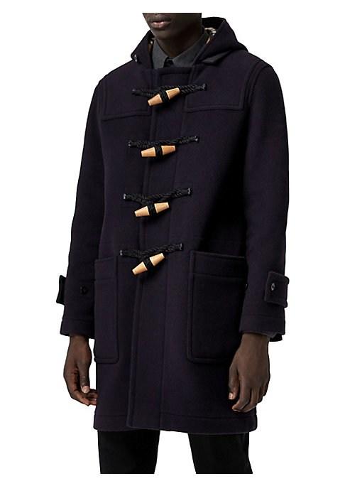 Burberry Greenwich Vintage Check Wool Hooded Duffle Coat