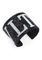 Valentino Crystal Logo Cuff Bracelet