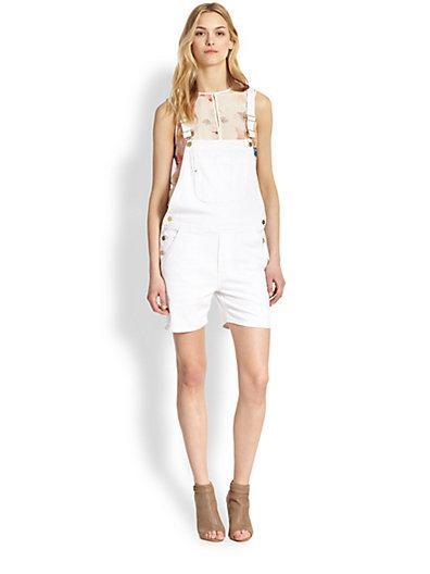 Frame Garcon Denim Overall Shorts