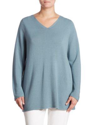 Eileen Fisher, Plus Size Textured V-neck Tunic