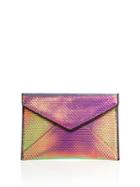 Rebecca Minkoff Leo Hologram Leather Envelope Clutch