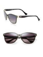 Balenciaga 54mm Acetate & Metal Cat's-eye Sunglasses