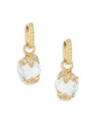 Jude Frances Sonoma Wrapped Leaf Diamond, White Topaz & 18k Yellow Gold Earring Charms
