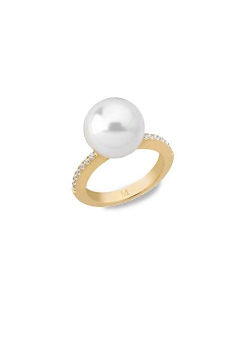 Majorica Round Pearl Cocktail Ring