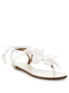 Aquazzura Flora Leather T-strap Sandals