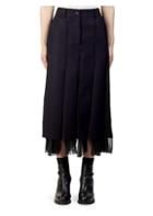 Sacai Melton Pleated Midi Skirt