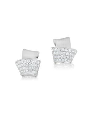 Carelle Knot Diamond & 18k White Gold Stud Earrings
