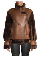 Nicole Benisti Gramercy Sheep Fur-trim Leather Jacket