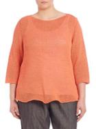 Eileen Fisher, Plus Size Cotton Boatneck Sweater