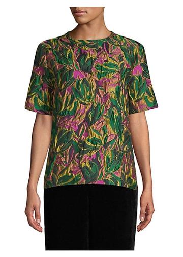 Etro Citron Floral Brocade Top