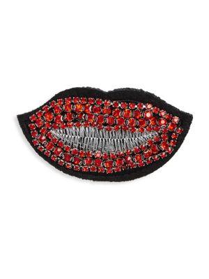 Scripted Embellished Lips Pin