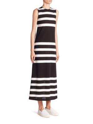 Calvin Klein Collection Kerrick Sleeveless Striped Maxi Dress