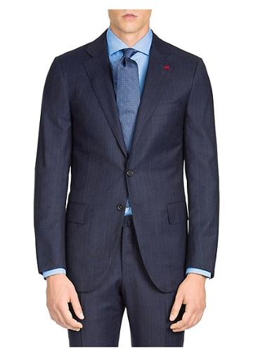 Isaia Regular-fit Micro Stripe Wool Suit Jacket