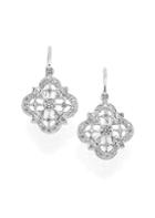 Kwiat Diamond & 18k White Gold Clover Drop Earrings